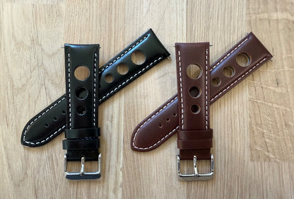 Brand New Grand Prix Style Smooth Leather Watch Strap – Genuine Calf Leather