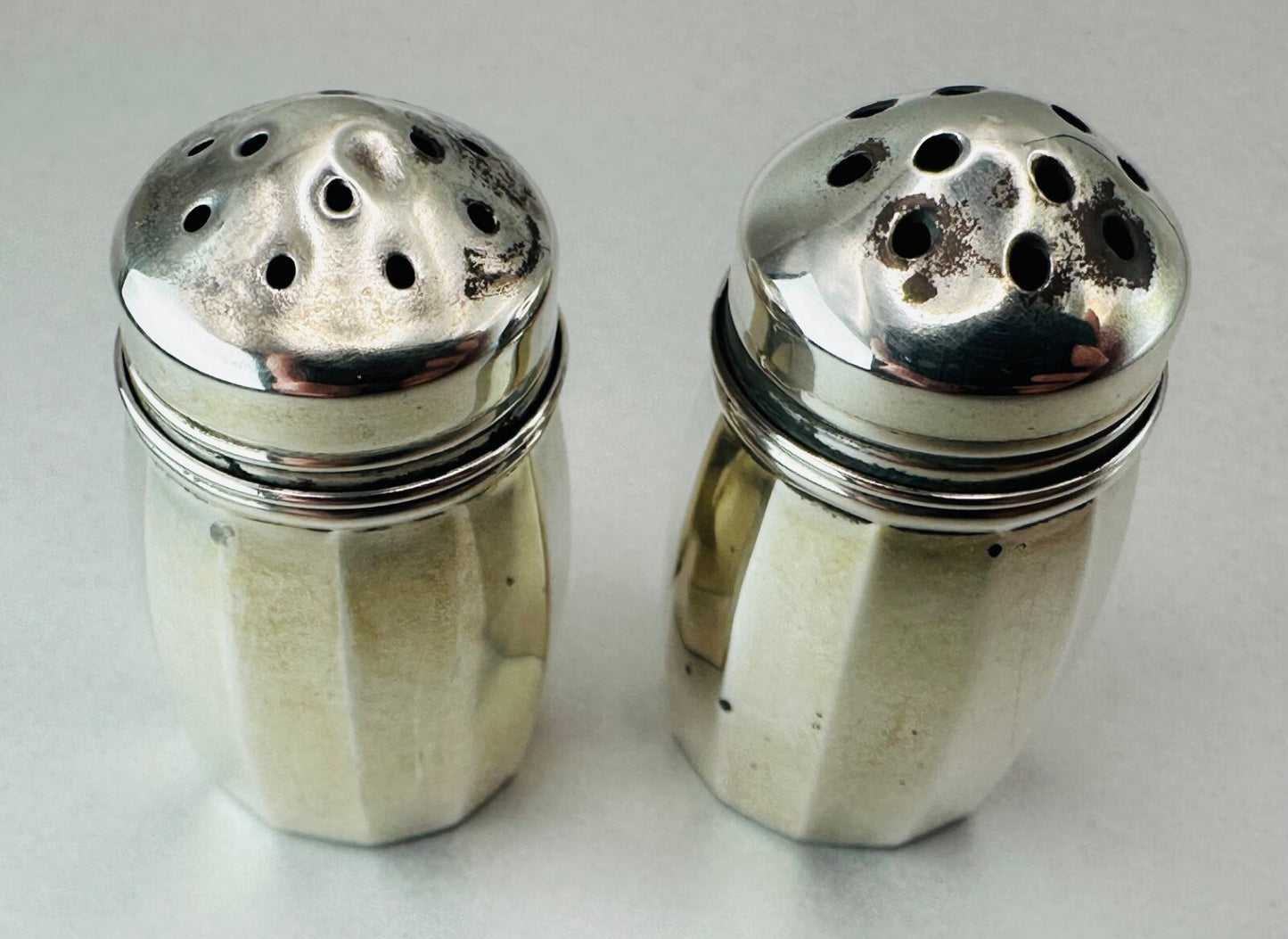 Vintage Sterling Silver Salt and Pepper Pots - Good Condition