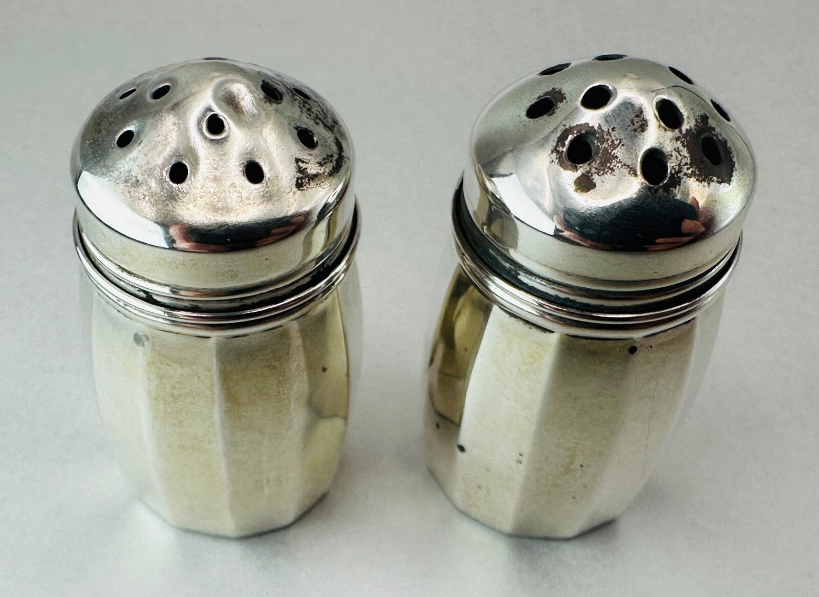 Vintage Sterling Silver Salt and Pepper Pots - Good Condition