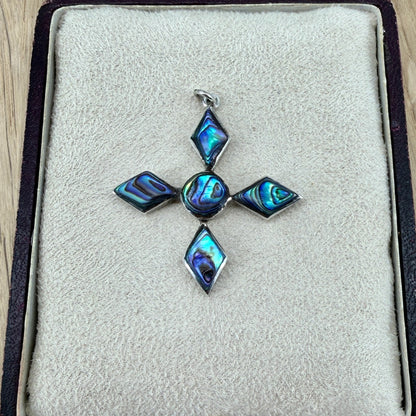 Vintage Sterling Silver & Abalone Pendant