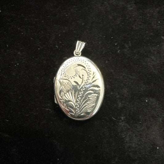 Vintage Silver Locket Pendant - Birmingham 1989 Zales Jewellers