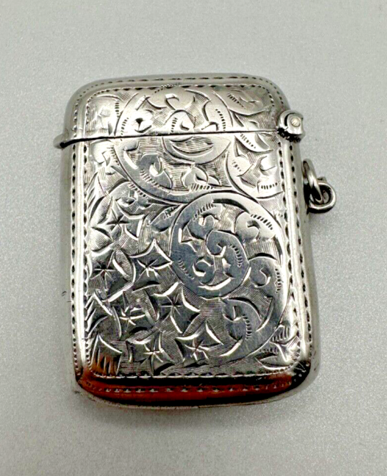 Antique Silver Vesta Case - Birmingham 1920 John Rose