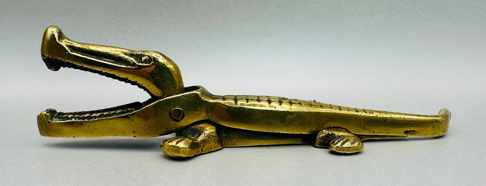 Vintage Brass Crocodile Nutcracker – Made in England