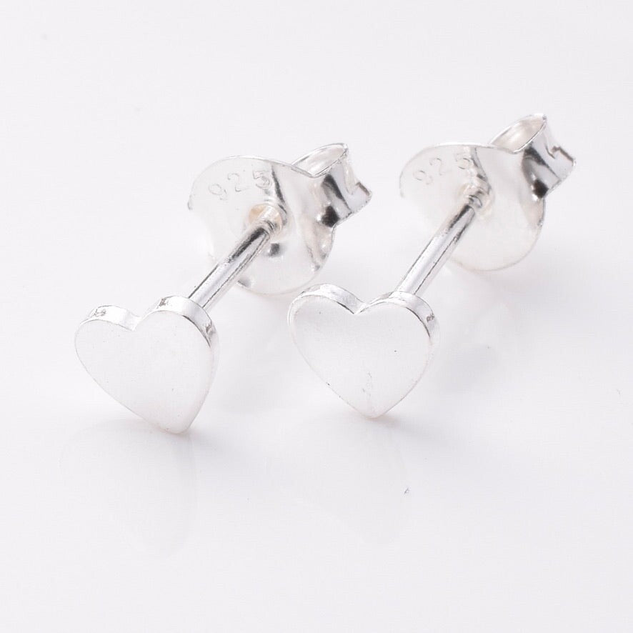 Brand New 925 Sterling Silver Heart Stud Earrings