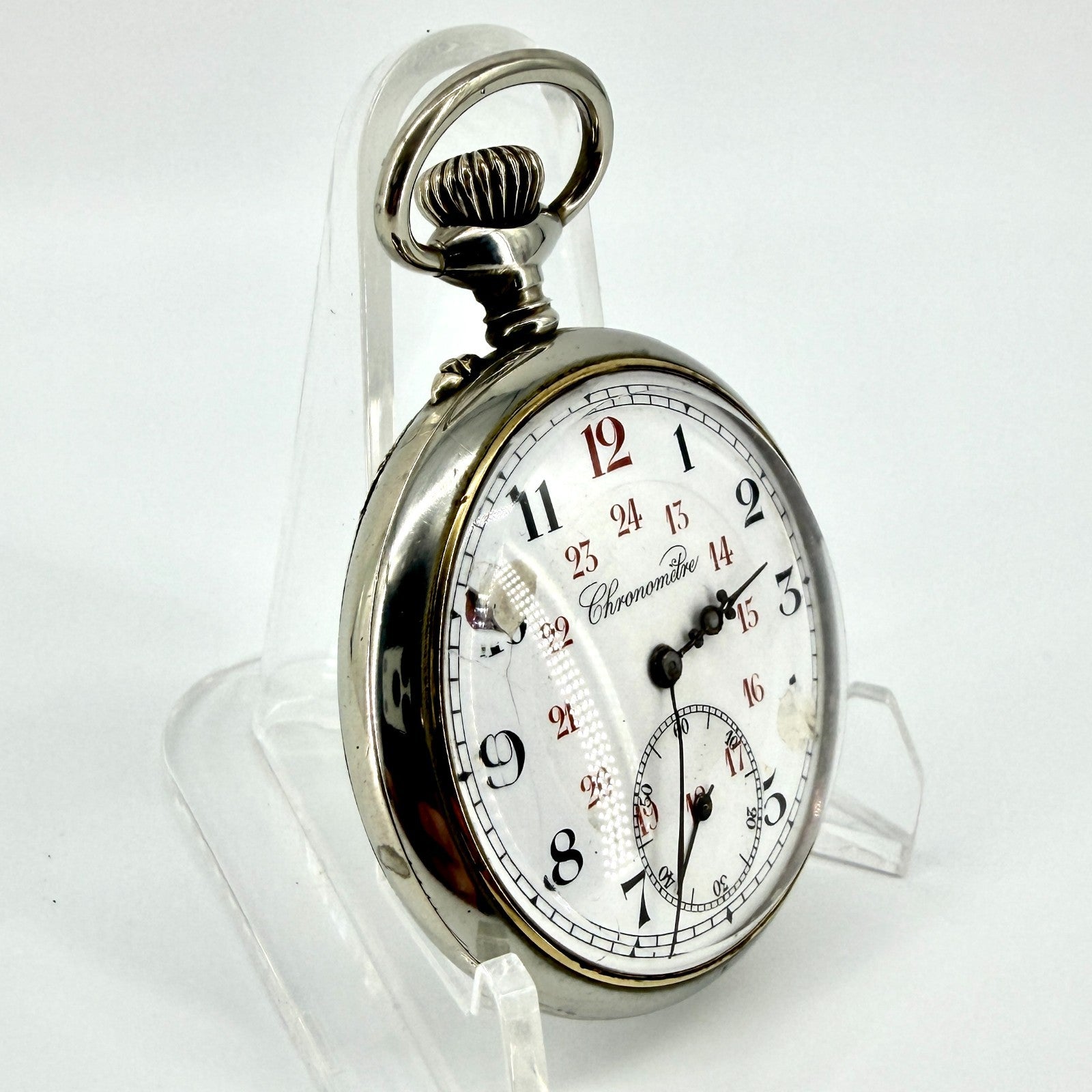 Antique Swiss “Chronomètre” Pocket Watch – Argentan Case – Working – c.1900