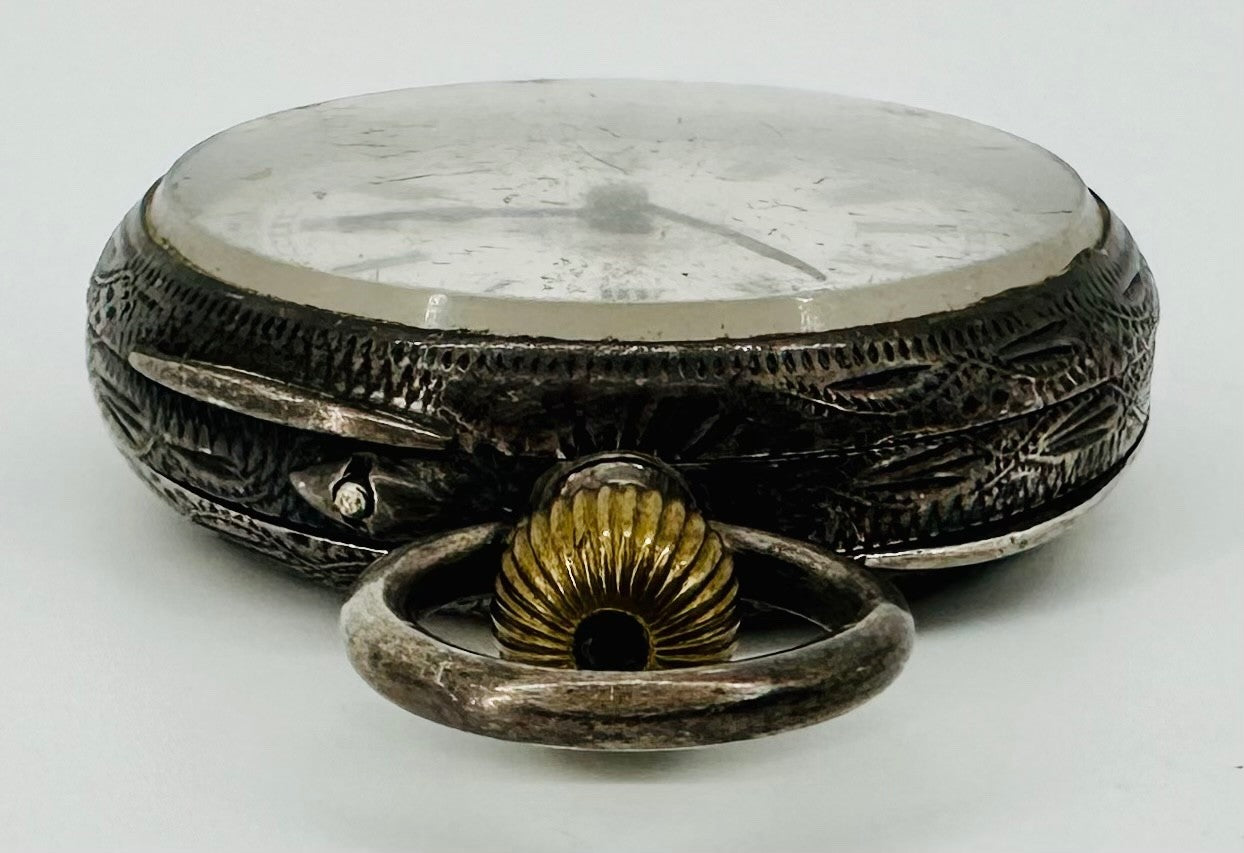 Antique Swiss 935 Silver Case Pocket Watch – Working