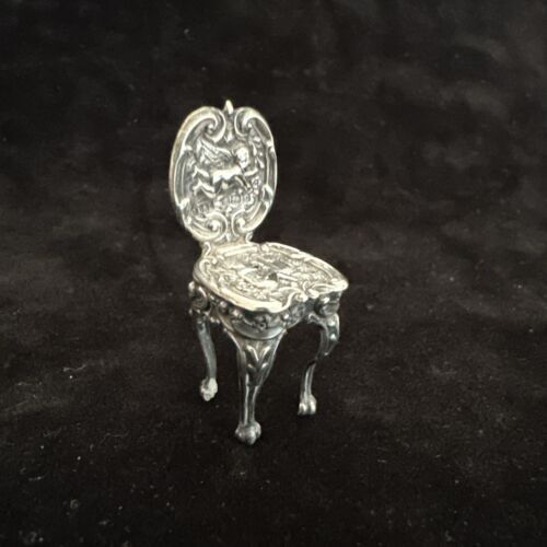 Antique Minature Silver Chair - Birmingham 1902 Levi & Salaman