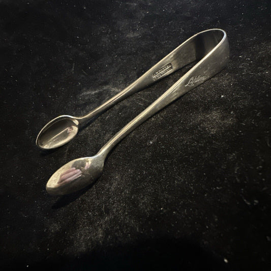 Antique Silver Plate Sugar Tongs - Liptons Branded- J H Potter