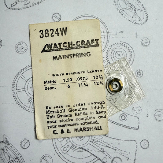 Watch-Craft Mainspring 3824W – 1.50 x 0.0975 x 12¾" – Dennison 6 / 11¼