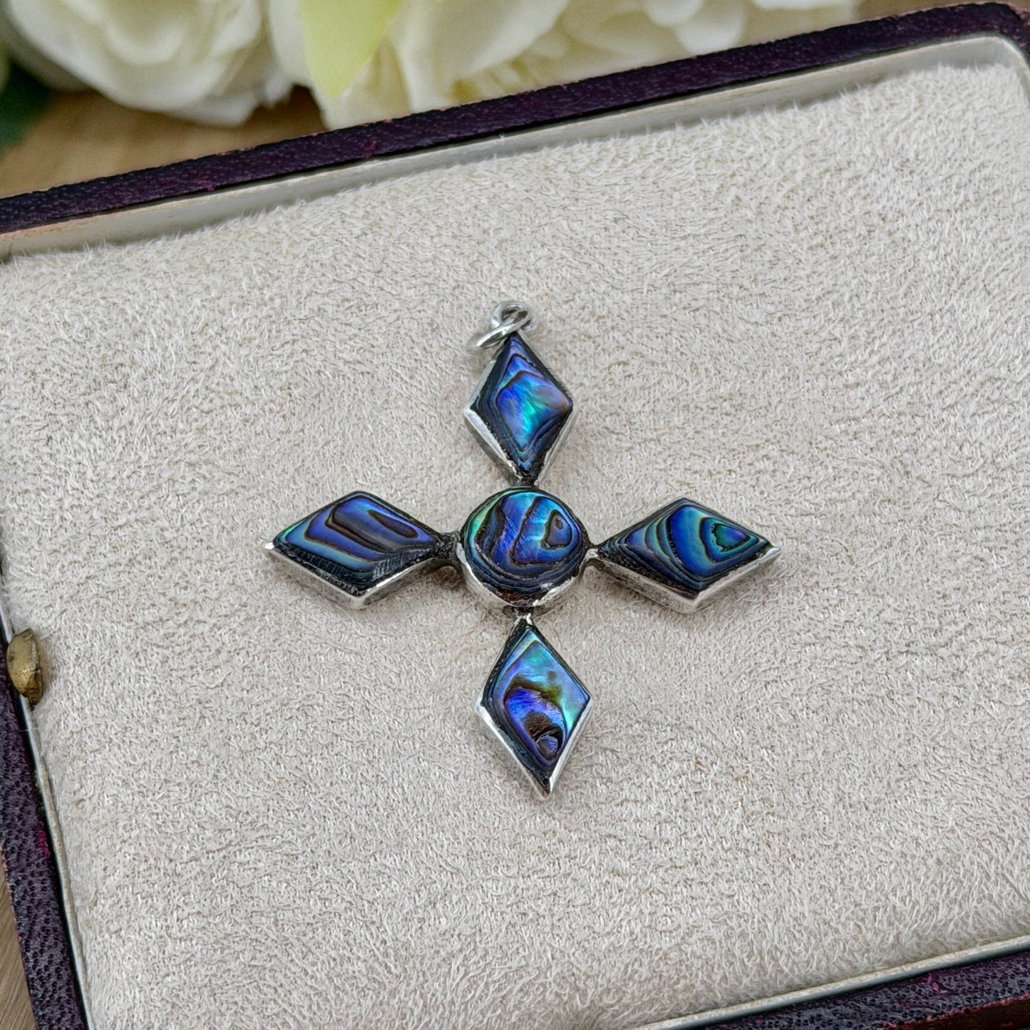 Vintage Sterling Silver & Abalone Pendant