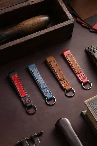 Genuine Leather Keyring Loop - 4 Colours Available