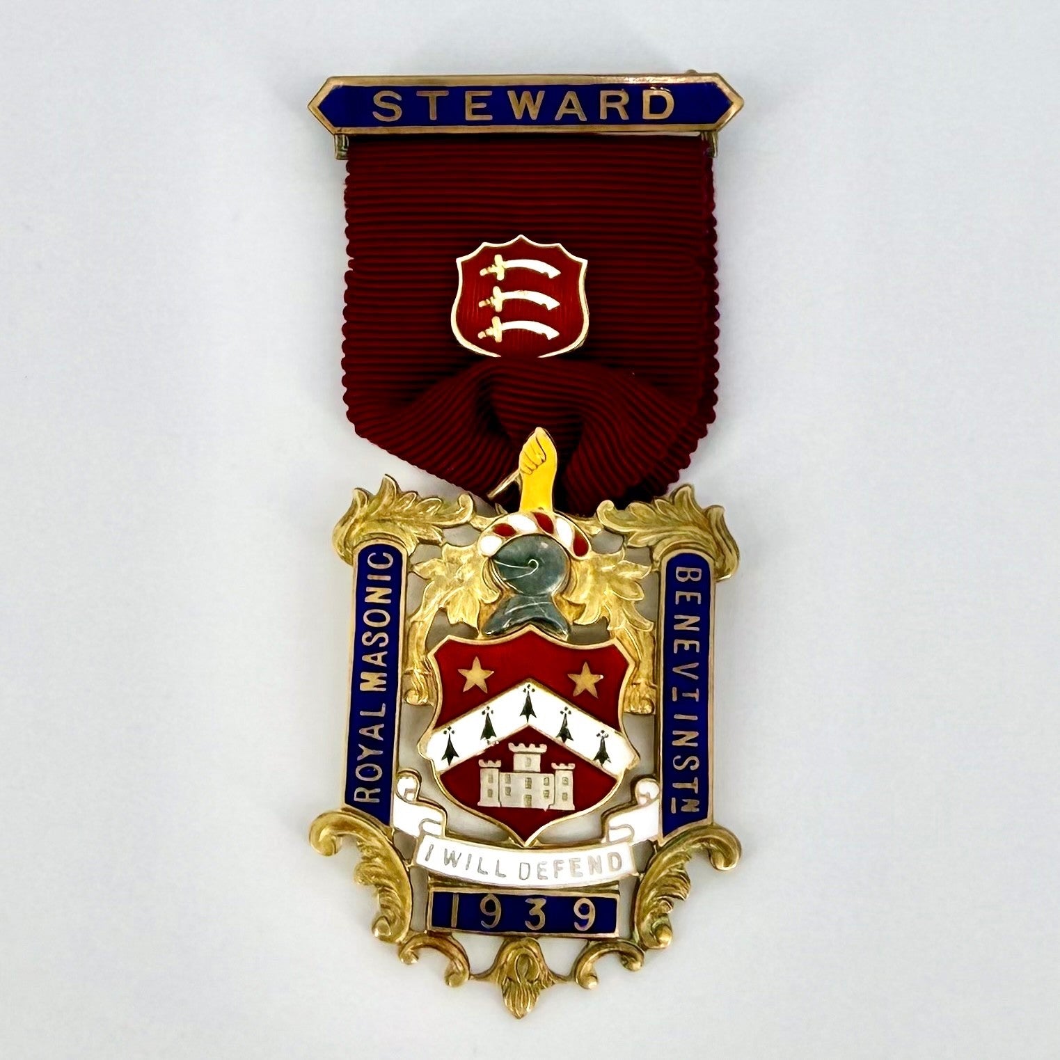 Vintage Silver Gilt Masonic Badge – Royal Masonic Benevolent Instn 1939