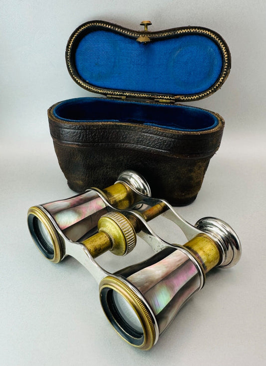 Antique Mother of Pearl Opera Glasses with Case – Excellent Condition