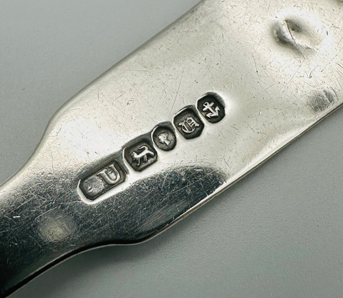 Antique Silver Tea Caddy Spoon – Birmingham 1843 – George Unite – Shovel Form