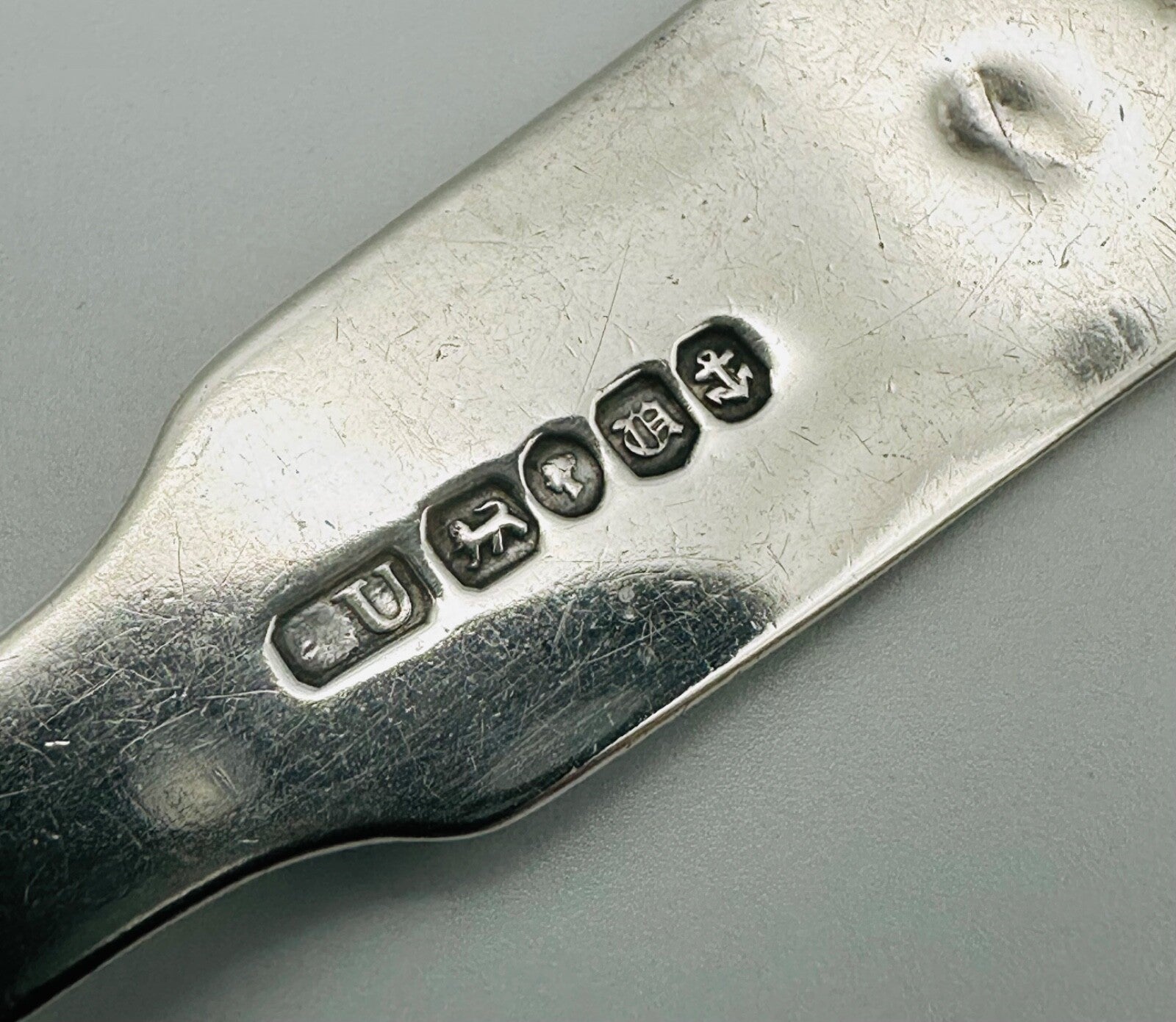 Antique Silver Tea Caddy Spoon – Birmingham 1843 – George Unite – Shovel Form