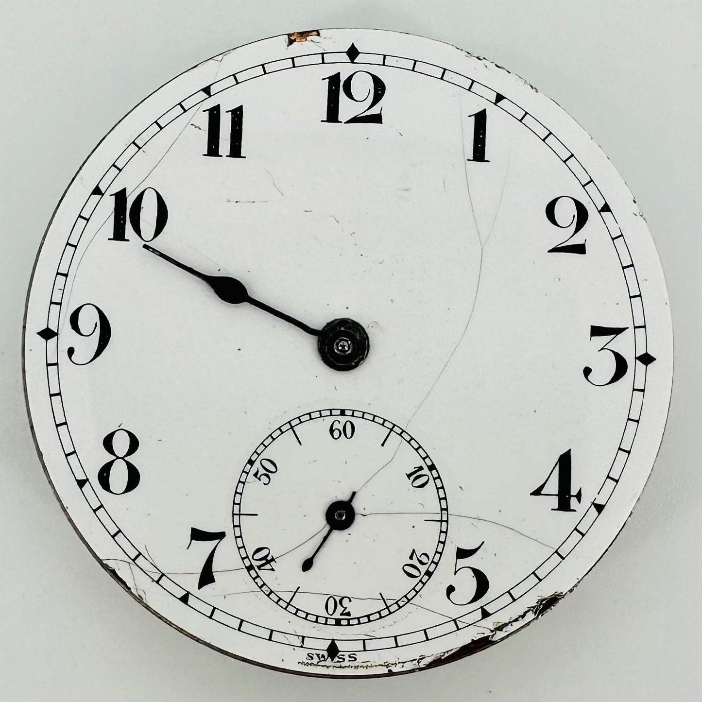 Antique Swiss Pocket Watch Movement – 43mm, 7 Jewels, UW Co.?, Spares/Repair