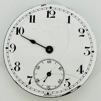 Antique Swiss Pocket Watch Movement – 43mm, 7 Jewels, UW Co.?, Spares/Repair