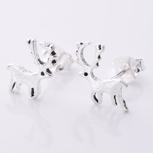 Brand New 925 Sterling Silver Reindeer Earrings