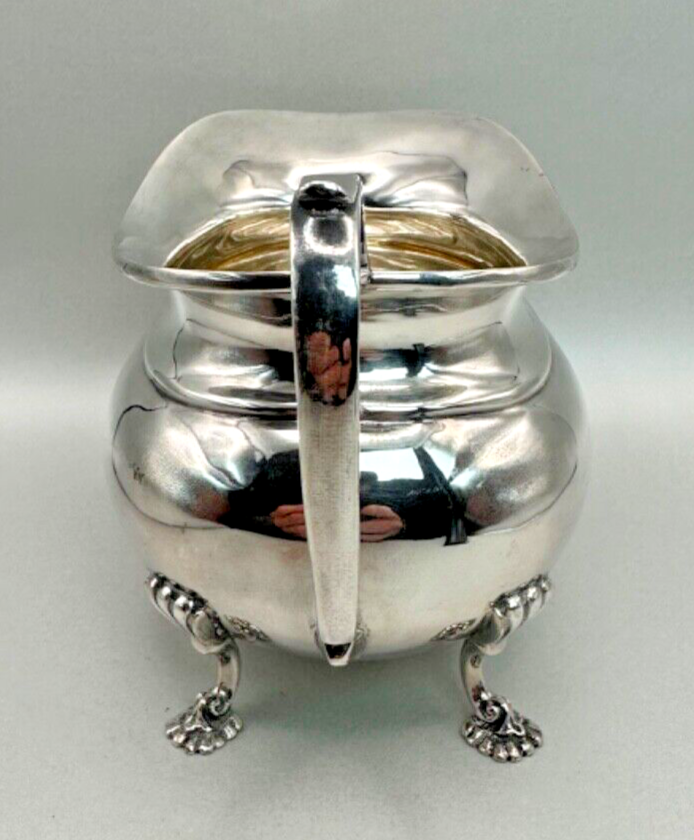Antique E.P.N.S Silver-Plated Cream Jug with Ornate Feet