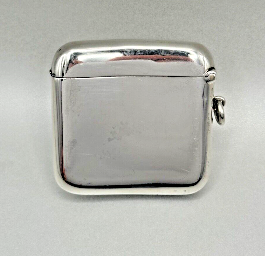 Antique Silver Curved Vesta Case - Birmingham 1900