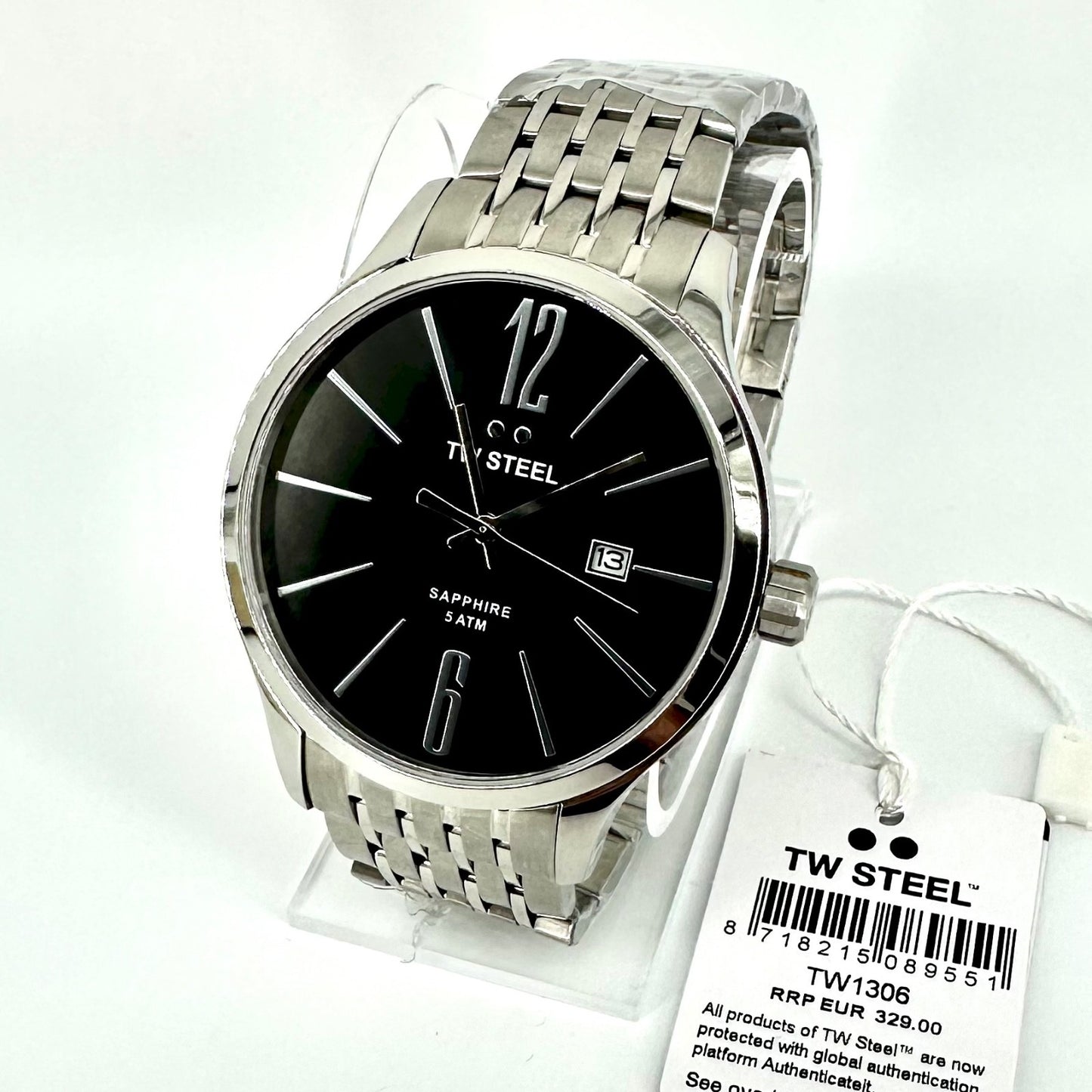 TW Steel TW1306 Gents Stainless Steel Quartz Watch – Sapphire Crystal, 5ATM