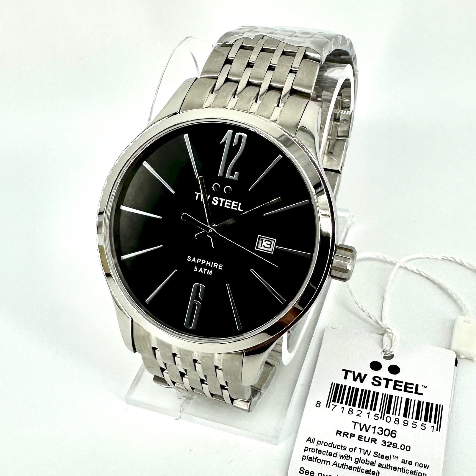 TW Steel TW1306 Gents Stainless Steel Quartz Watch – Sapphire Crystal, 5ATM