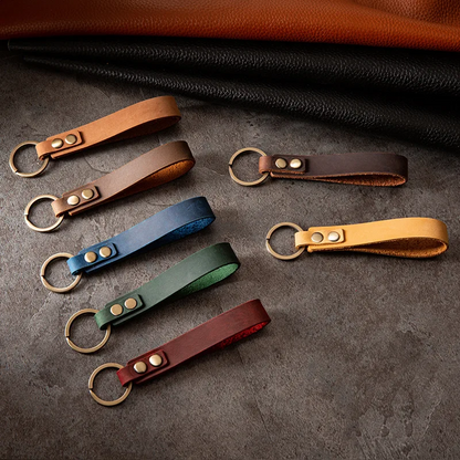 Genuine Leather Keyring Loop - 7 Colours Available