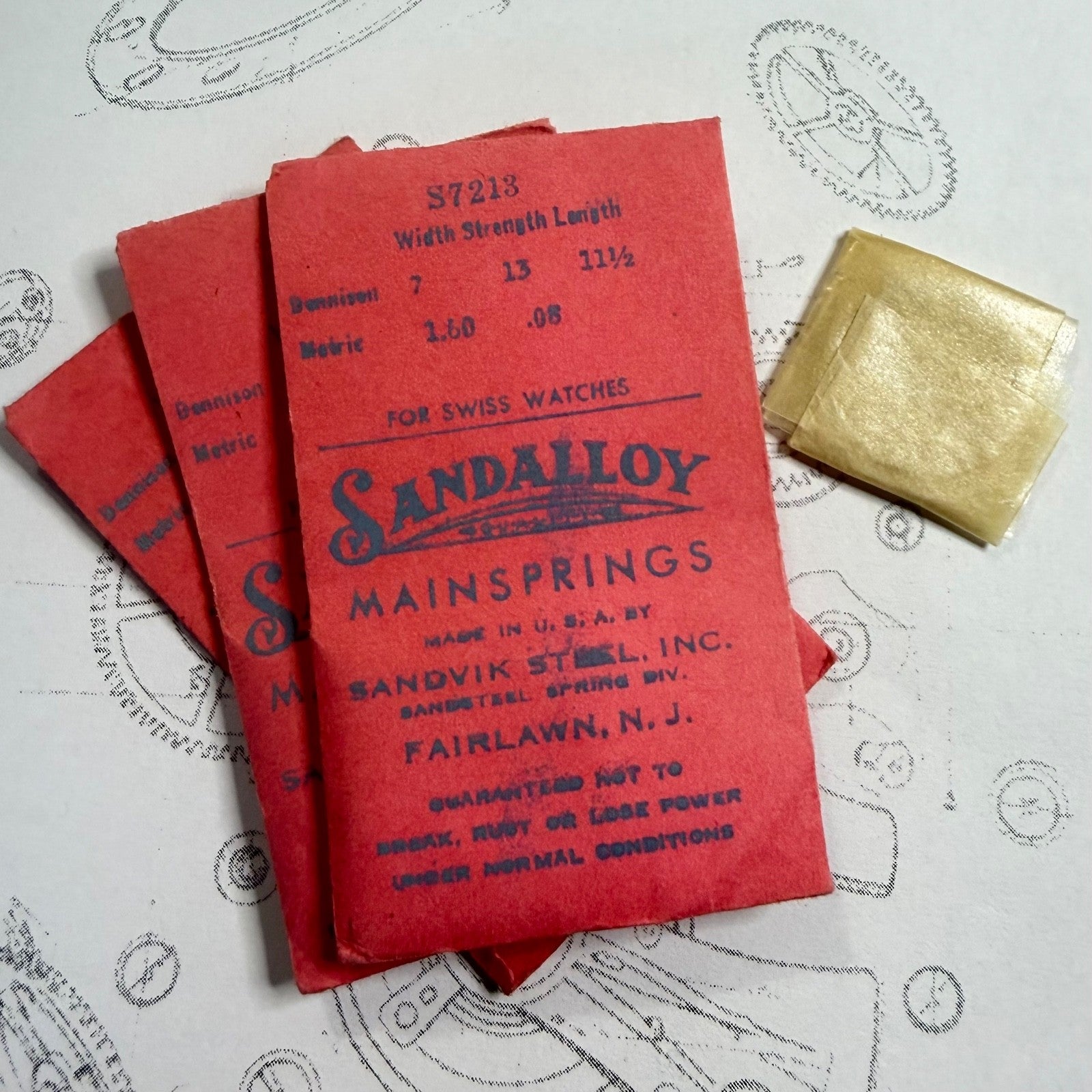 Sandalloy Mainspring S7213 – 1.60 x 0.08 x 11½” – Sandvik Steel Inc. USA