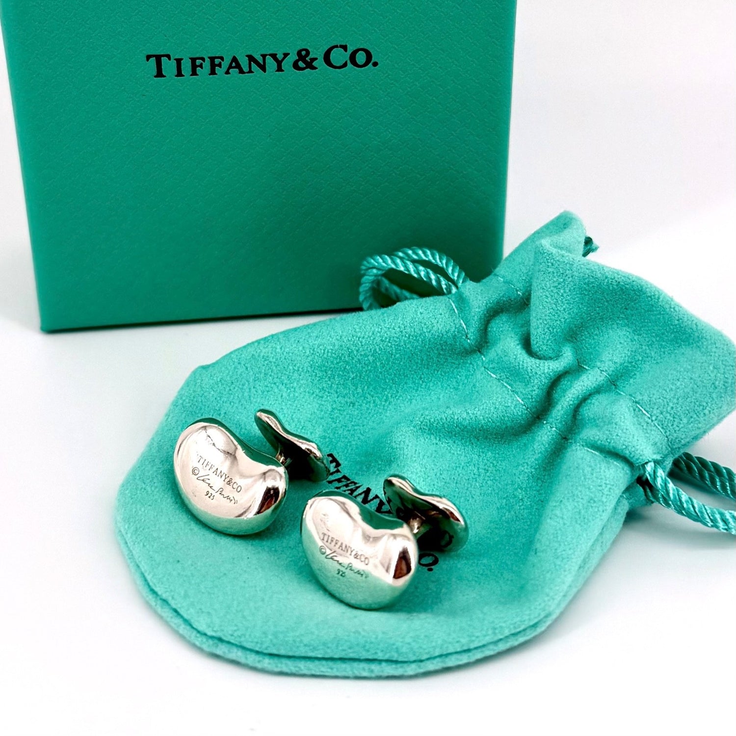 Vintage Tiffany Elsa Peretti Silver Bean Cufflinks – 925 Sterling