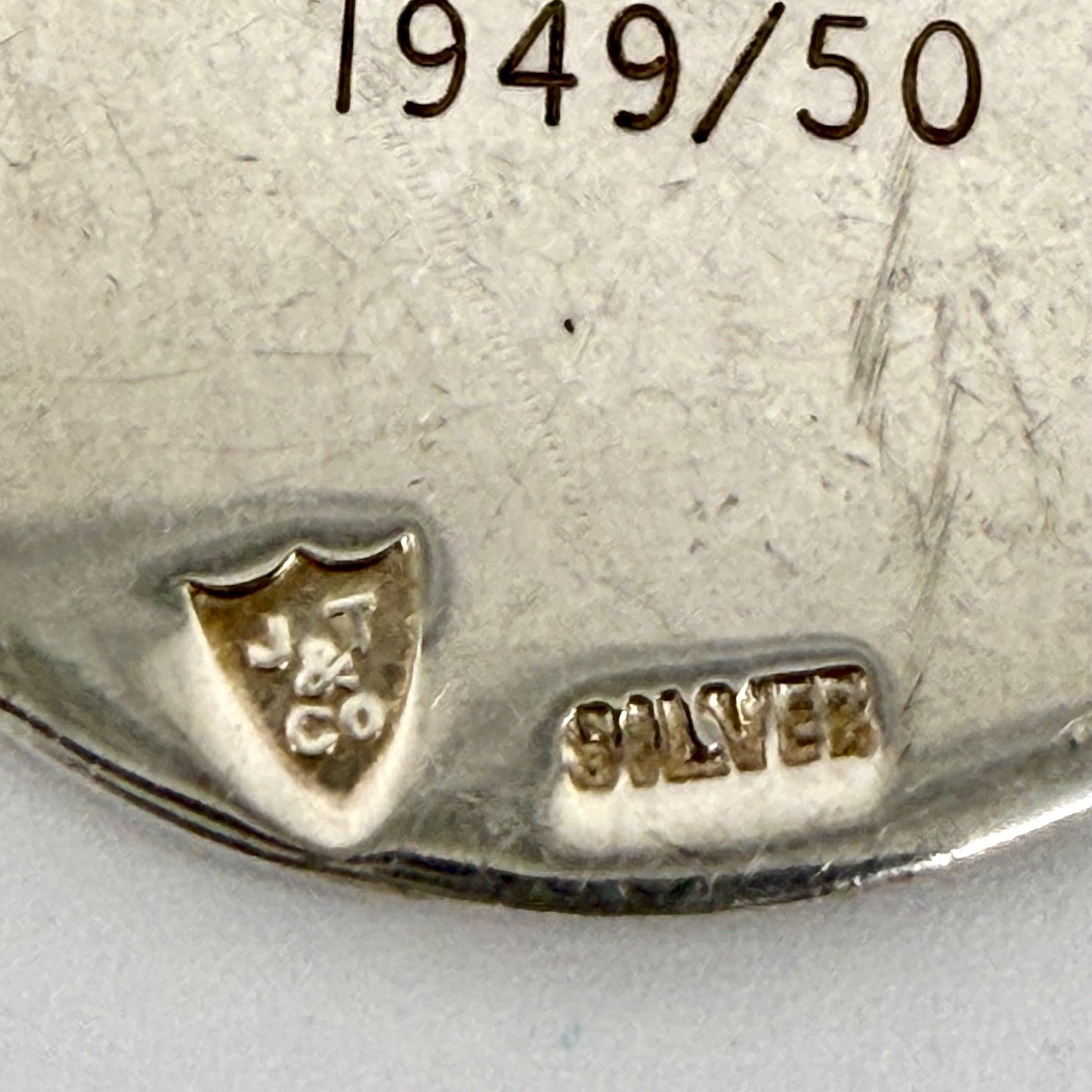 Vintage Silver Table Tennis Fob Medal – JT & Co – Mens Semi Finalist 1949/50