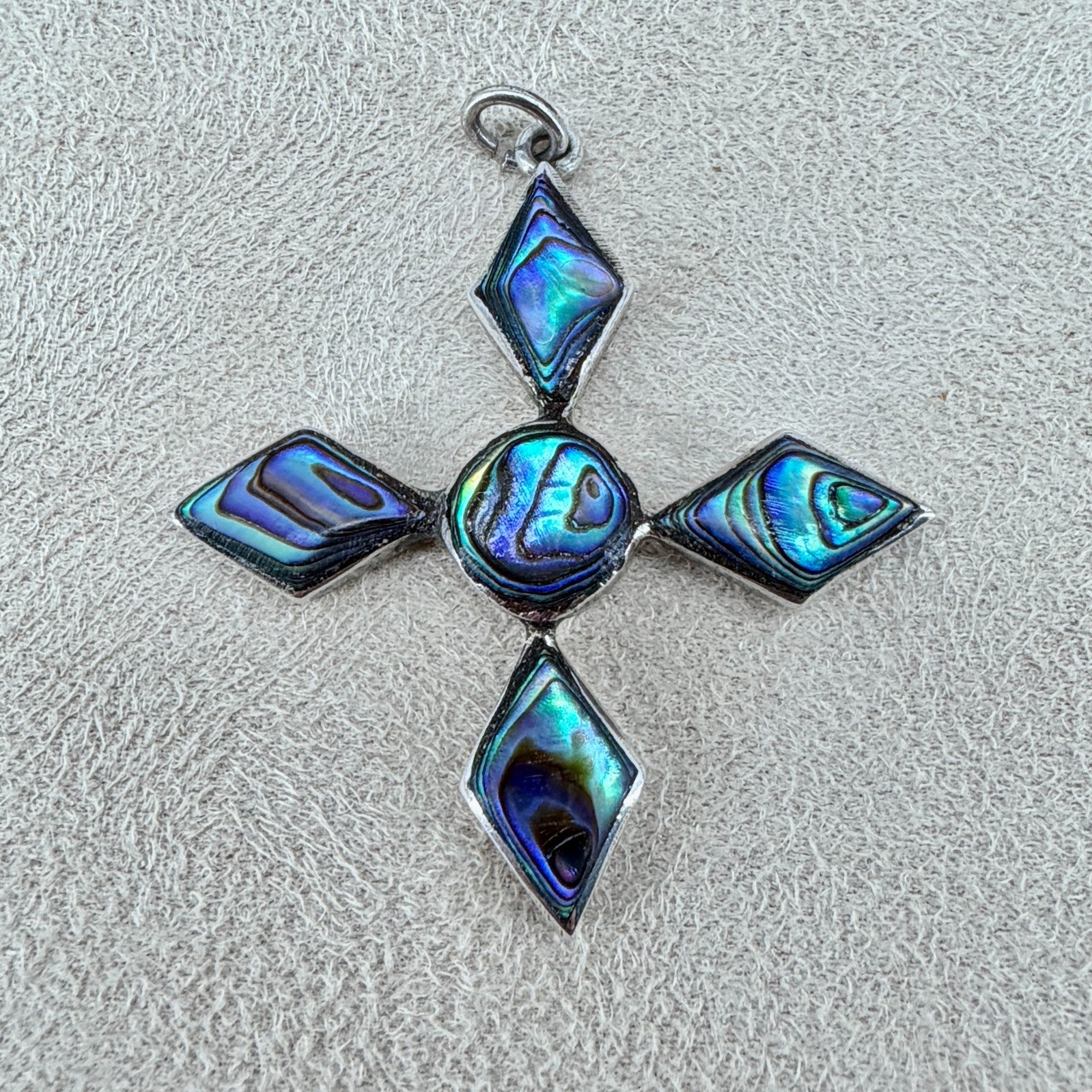 Vintage Sterling Silver & Abalone Pendant