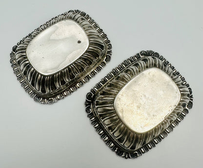 Pair of Antique Victorian Silver Salts - Birmingham 1897 by S. Blanckensee & Son