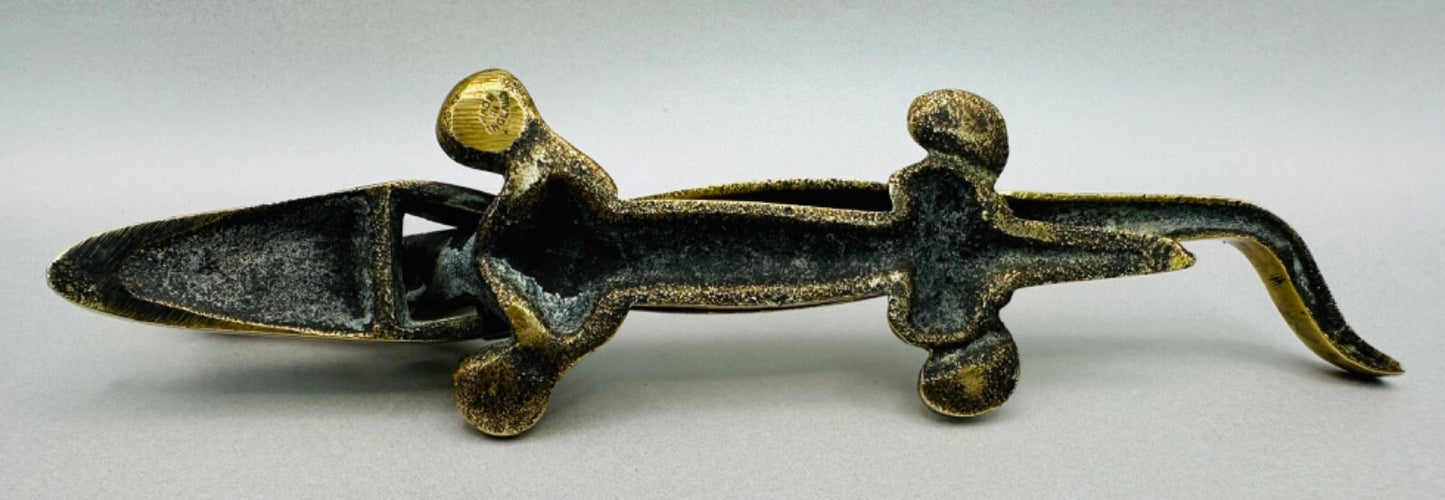 Vintage Brass Crocodile Nutcracker – Made in England