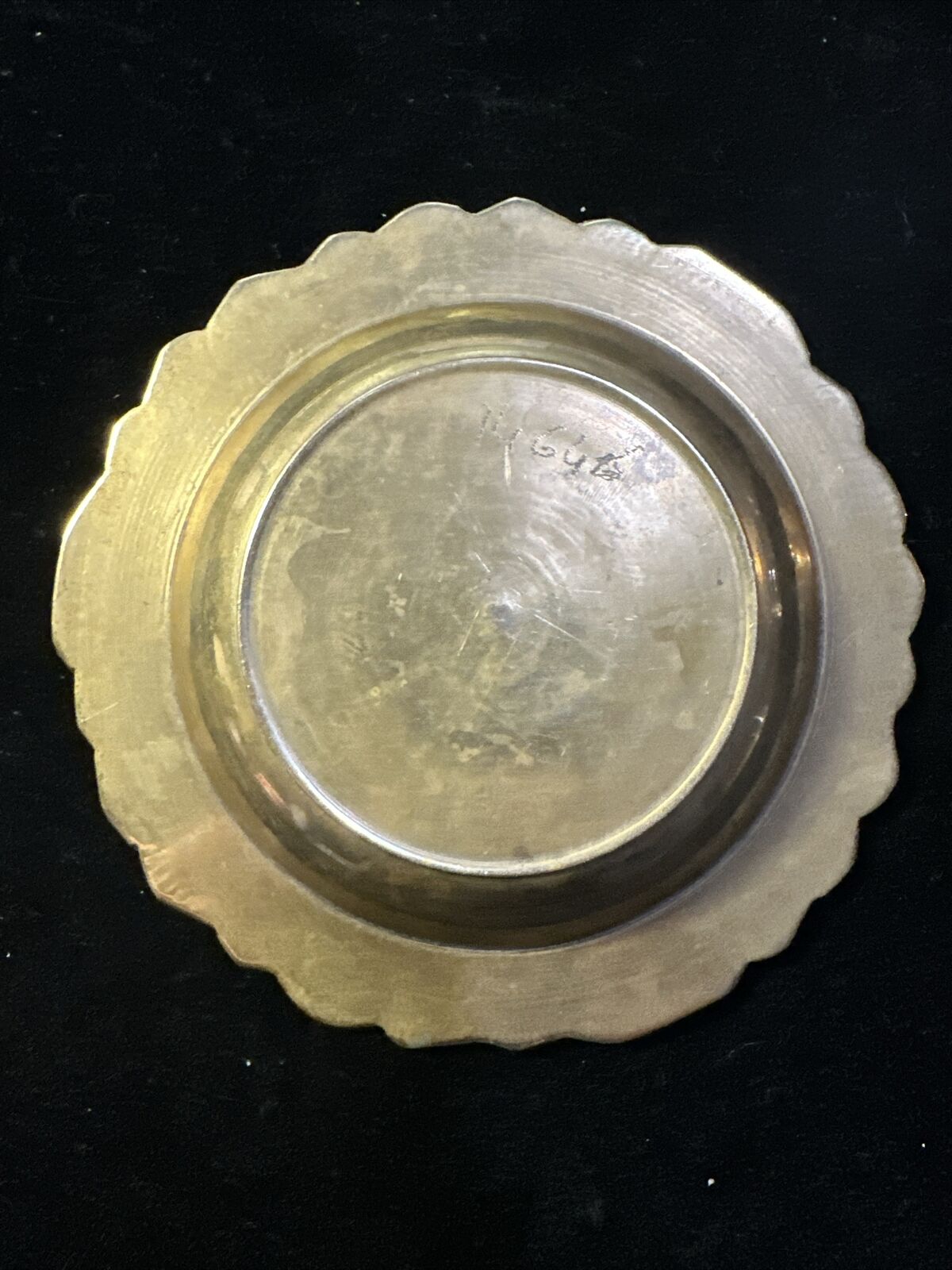 Antique Painted Brass Ashtray