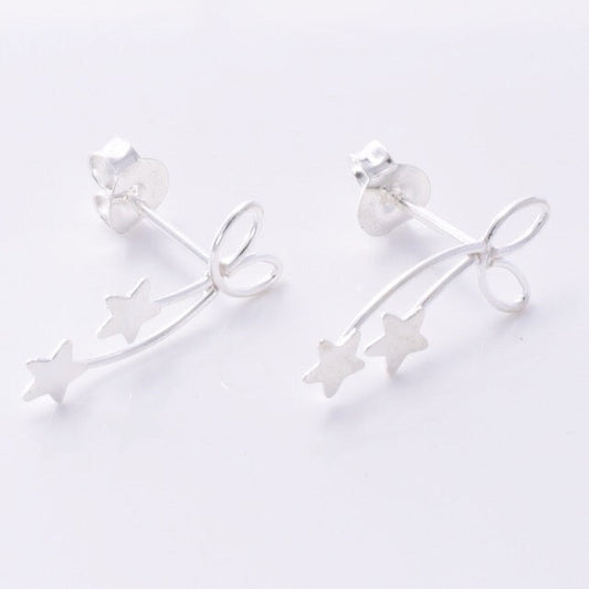 Brand New 925 Sterling Silver Shooting Star Stud Earrings