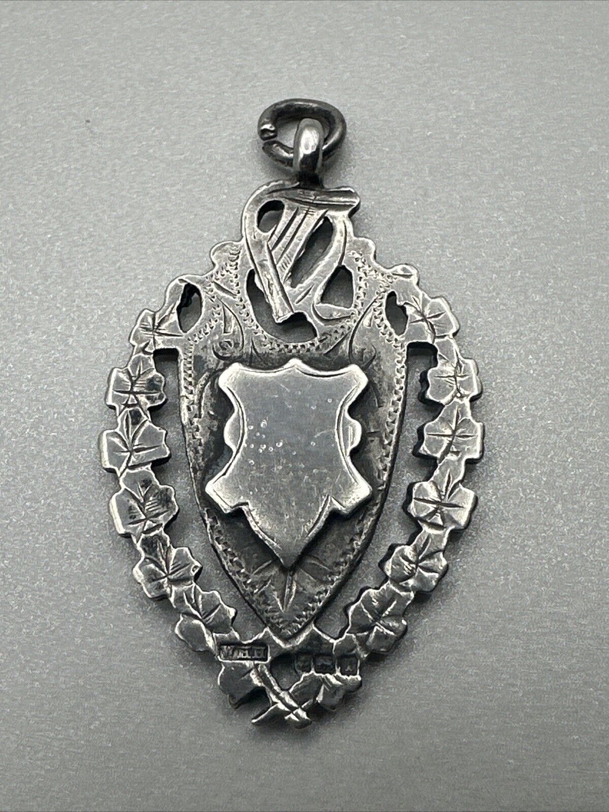 Antique Silver Fob Medal Pendant - Birmingham 1910 William Hair Haseler