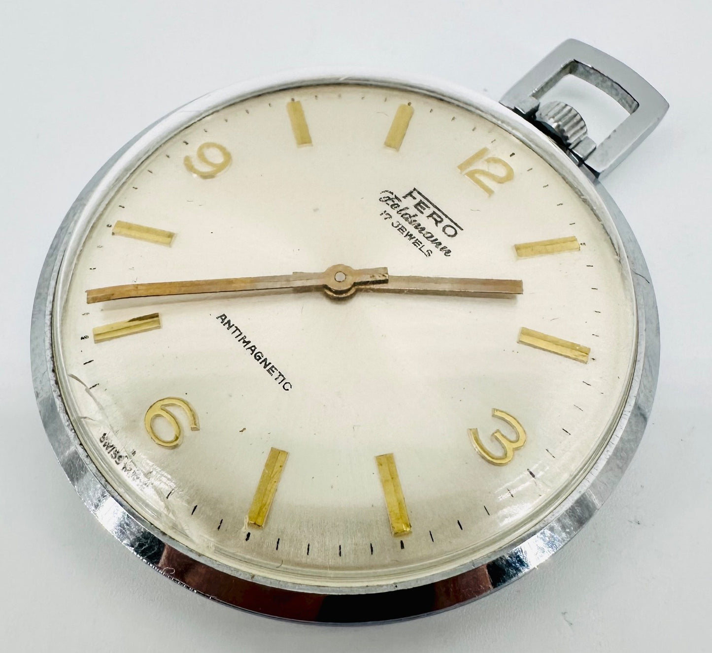 Vintage Fero Feldmann 17 Jewel Swiss Pocket Watch – Working – EB 1197N Movement