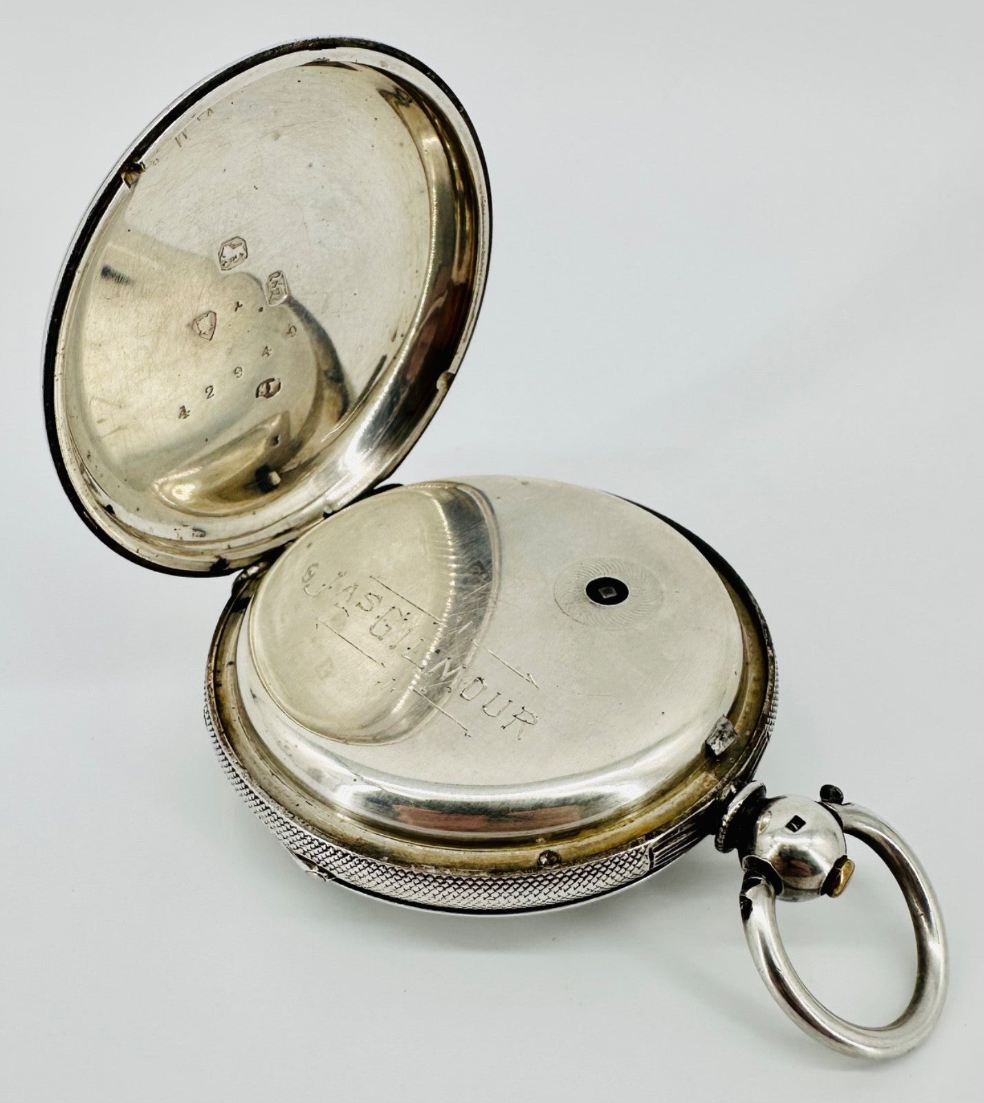 Antique Silver Fusee Pocket Watch London 1873 Samuel Freeman Good Working Order