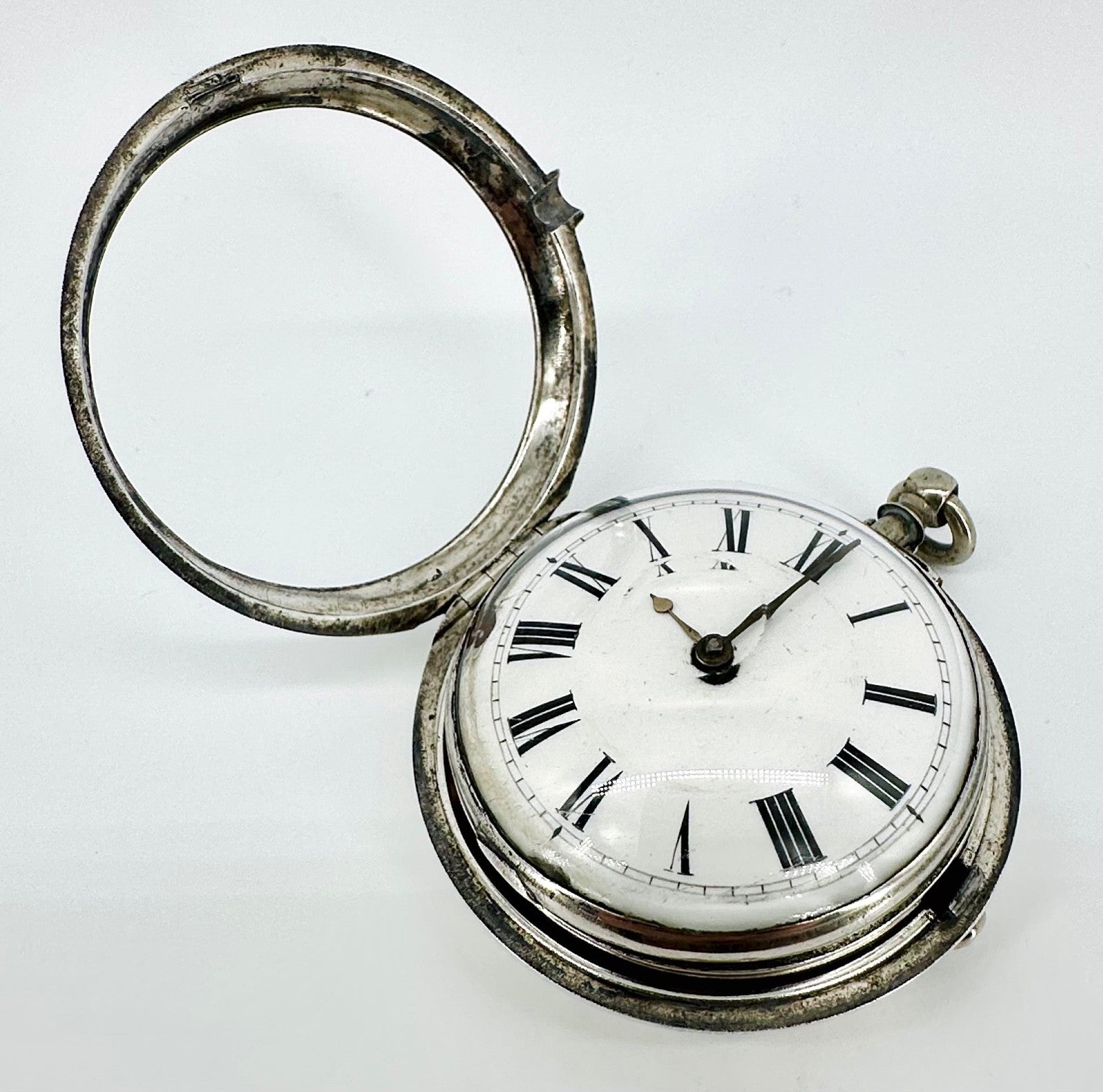 Antique Silver Pair-Cased Verge Fusee Pocket Watch – Charles Percy, London, 1801