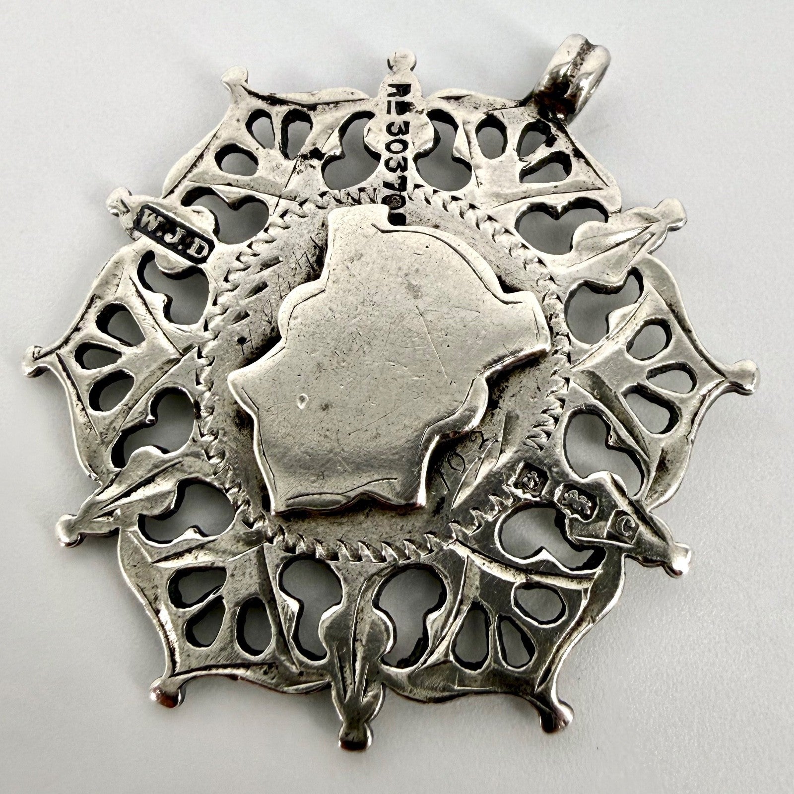 Antique Silver & Gold Fob Medallion – Birmingham 1902 – William James Dingley