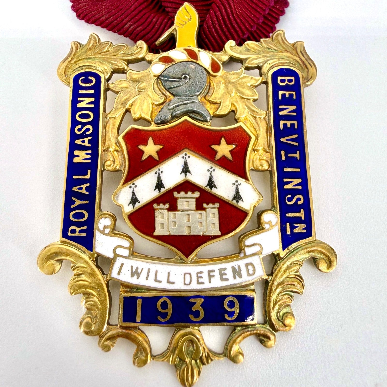 Vintage Silver Gilt Masonic Badge – Royal Masonic Benevolent Instn 1939