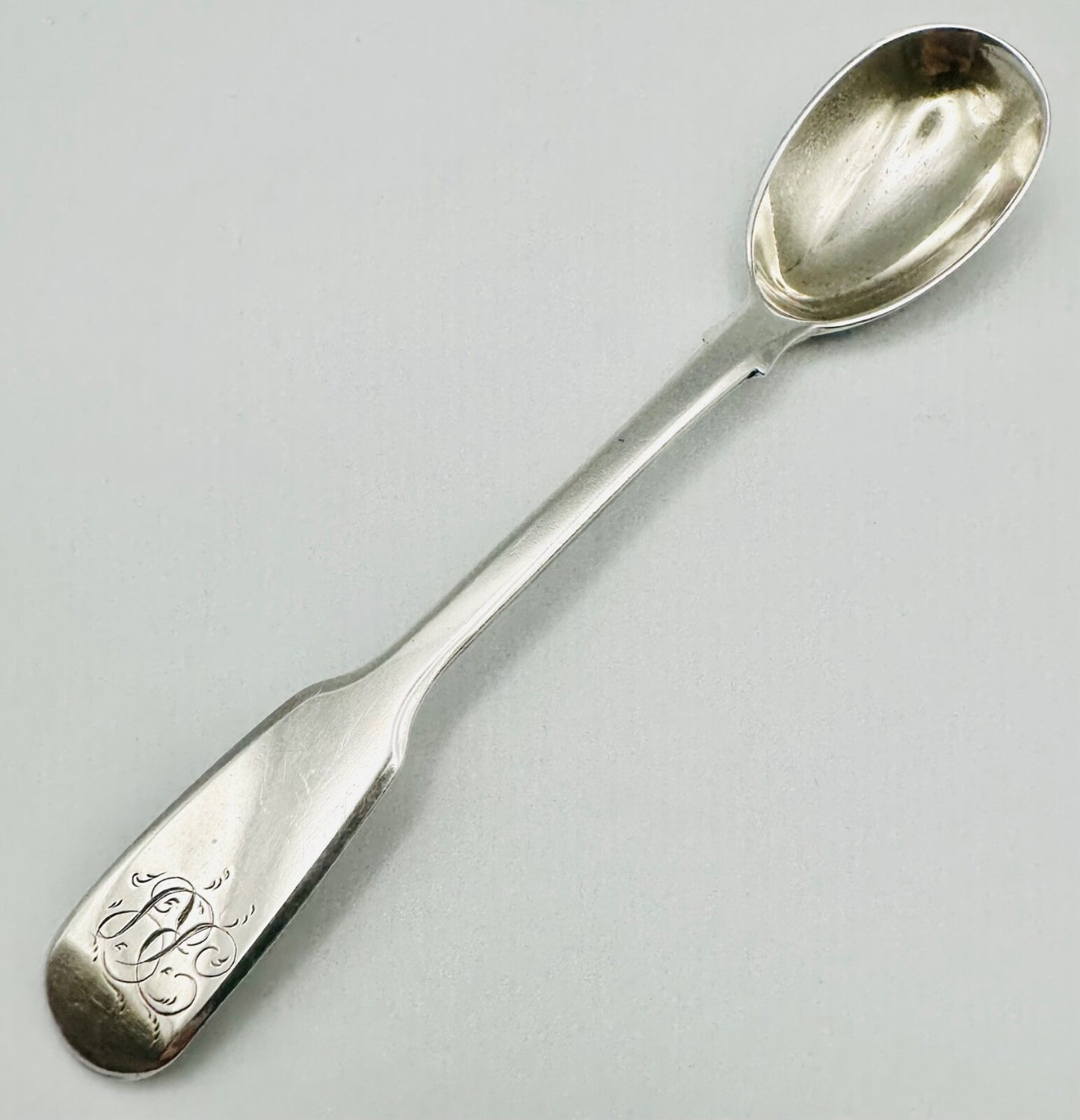 Antique Sterling Silver Mustard Spoon – London 1825, John Hawkins – 16.5g