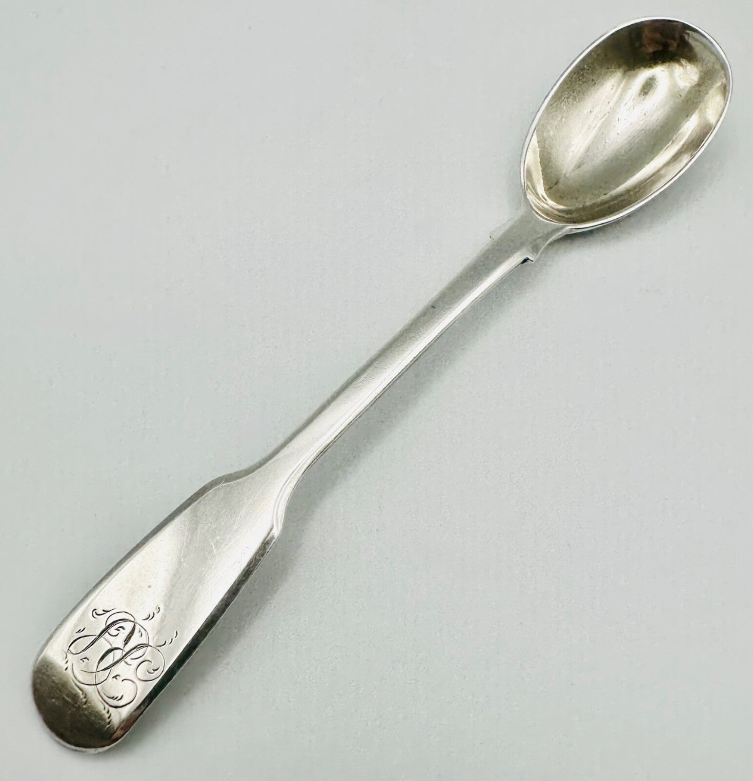 Antique Sterling Silver Mustard Spoon – London 1825, John Hawkins – 16.5g