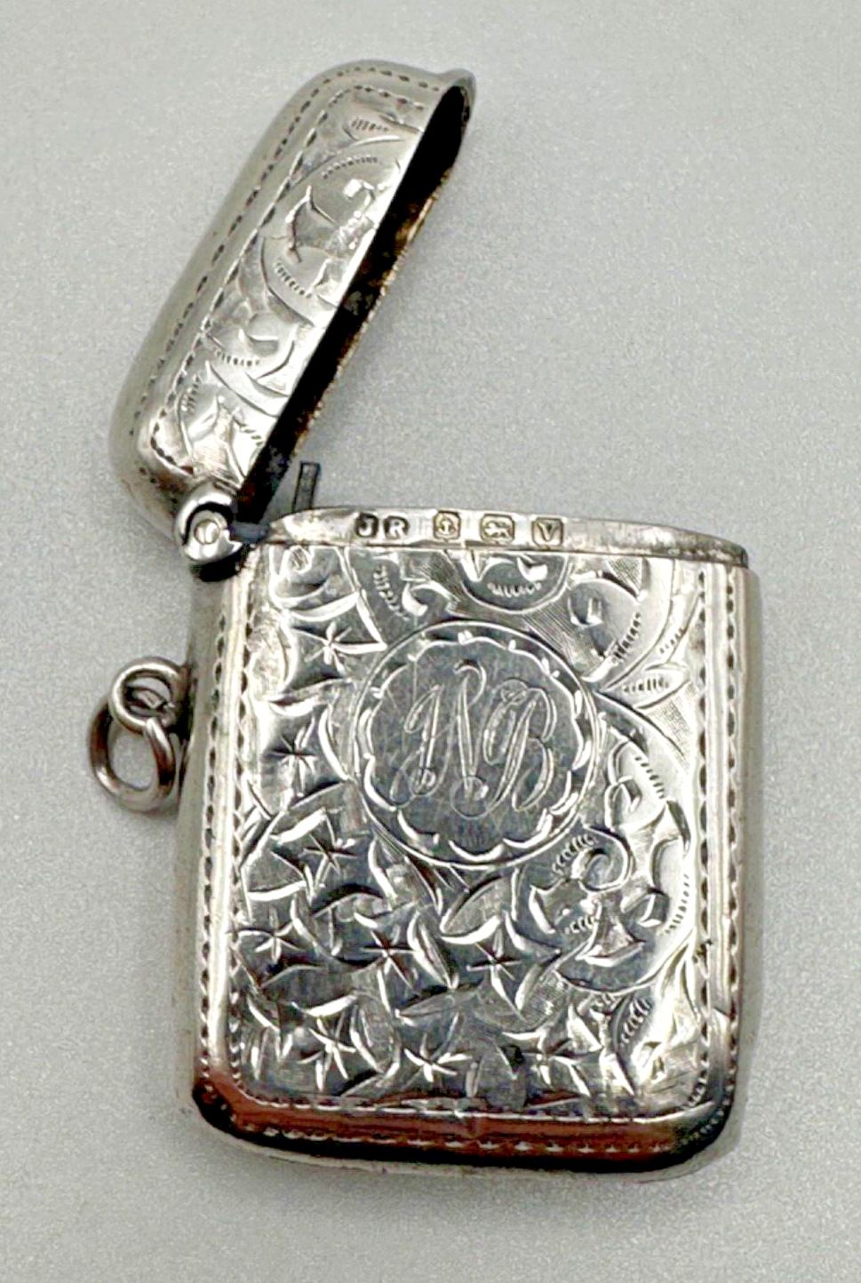 Antique Silver Vesta Case - Birmingham 1920 John Rose