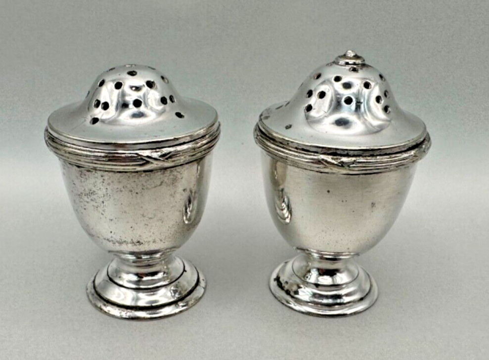 Antique Walker & Hall Silver Plate Salt & Pepper Pots Shakers