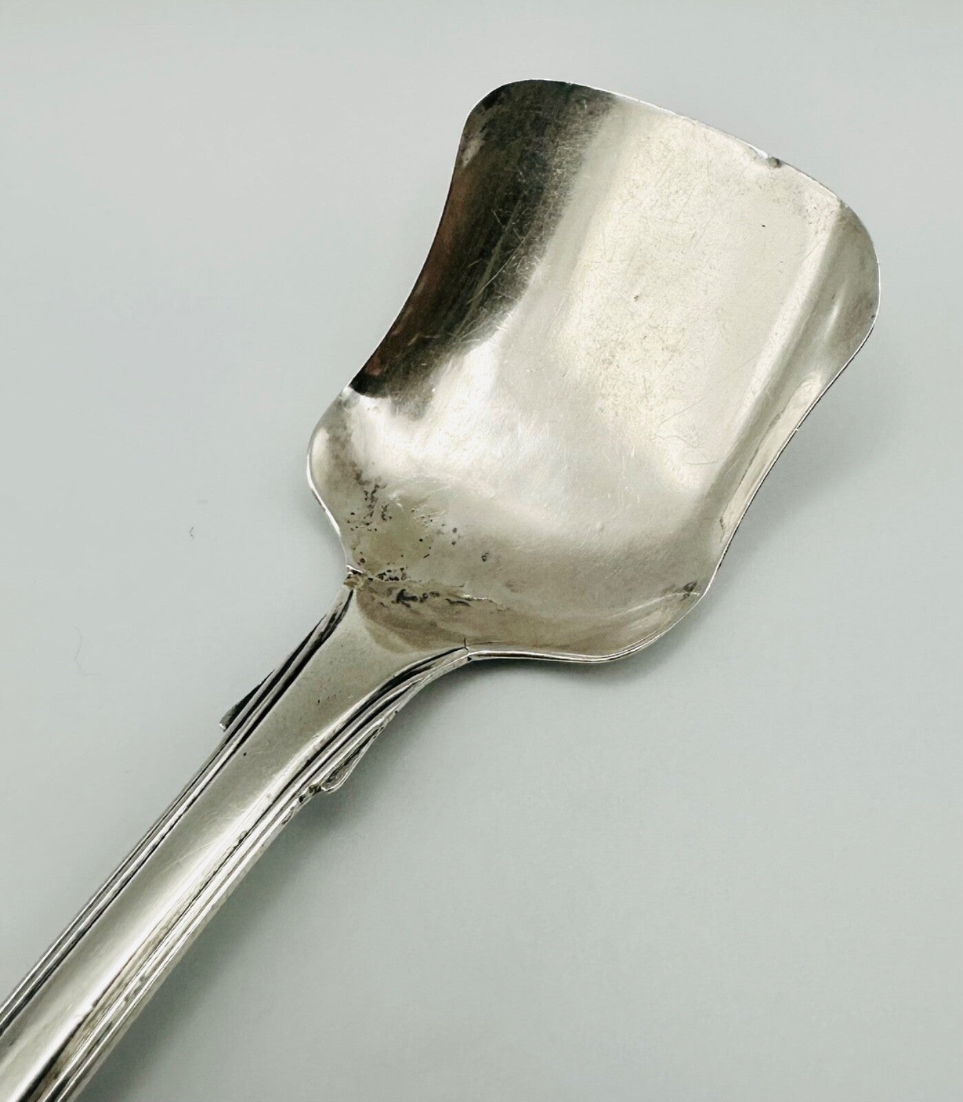 Antique Silver Tea Caddy Spoon – Birmingham 1843 – George Unite – Shovel Form