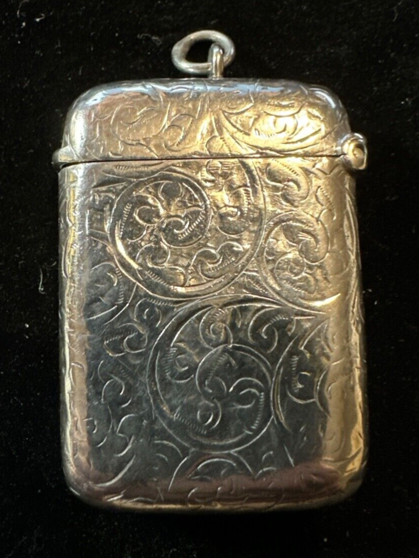 Antique Silver Vesta Case - Birmingham 1903 S Blanckensee & Son Ltd