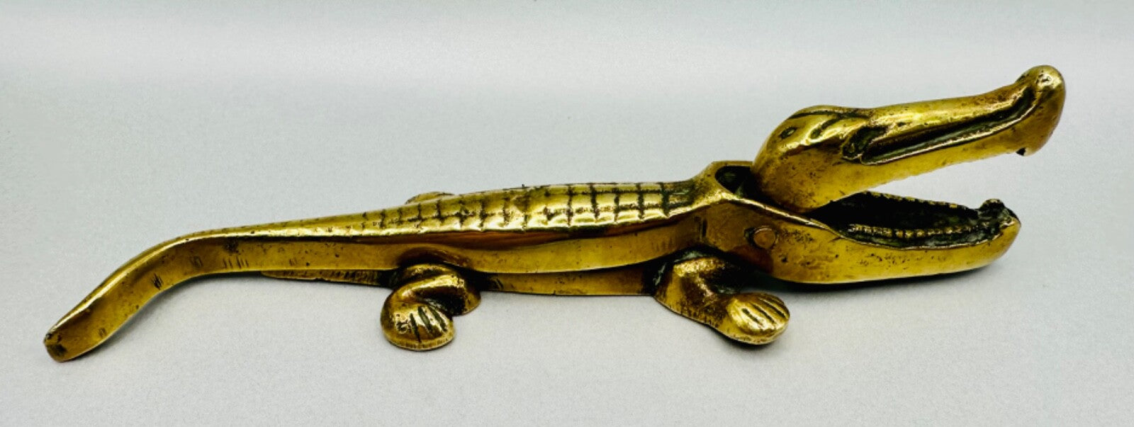 Vintage Brass Crocodile Nutcracker – Made in England