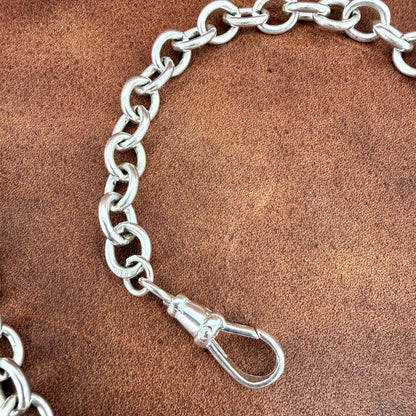 Antique Silver Albert Chain with T-Bar & Medallion – 1900 & 1924