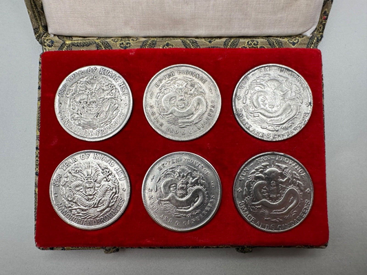 Boxed Set of Six Chinese Dragon Coins